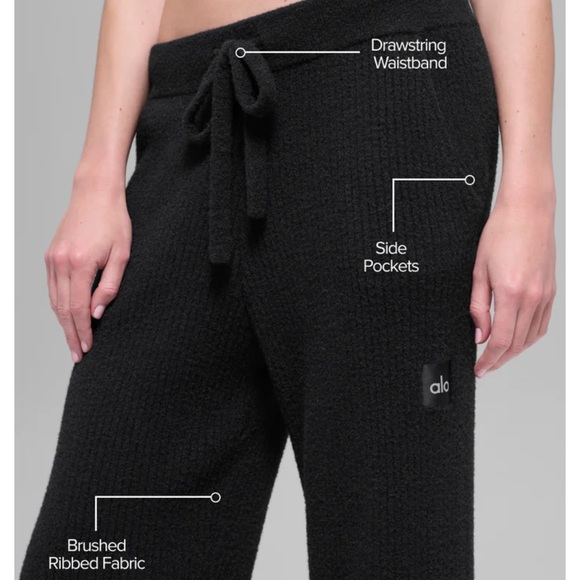 NWT Black ALO Snuggle Up Sweater High-Waist Wide Leg Pant Size XS (2-4) - Picture 8 of 10